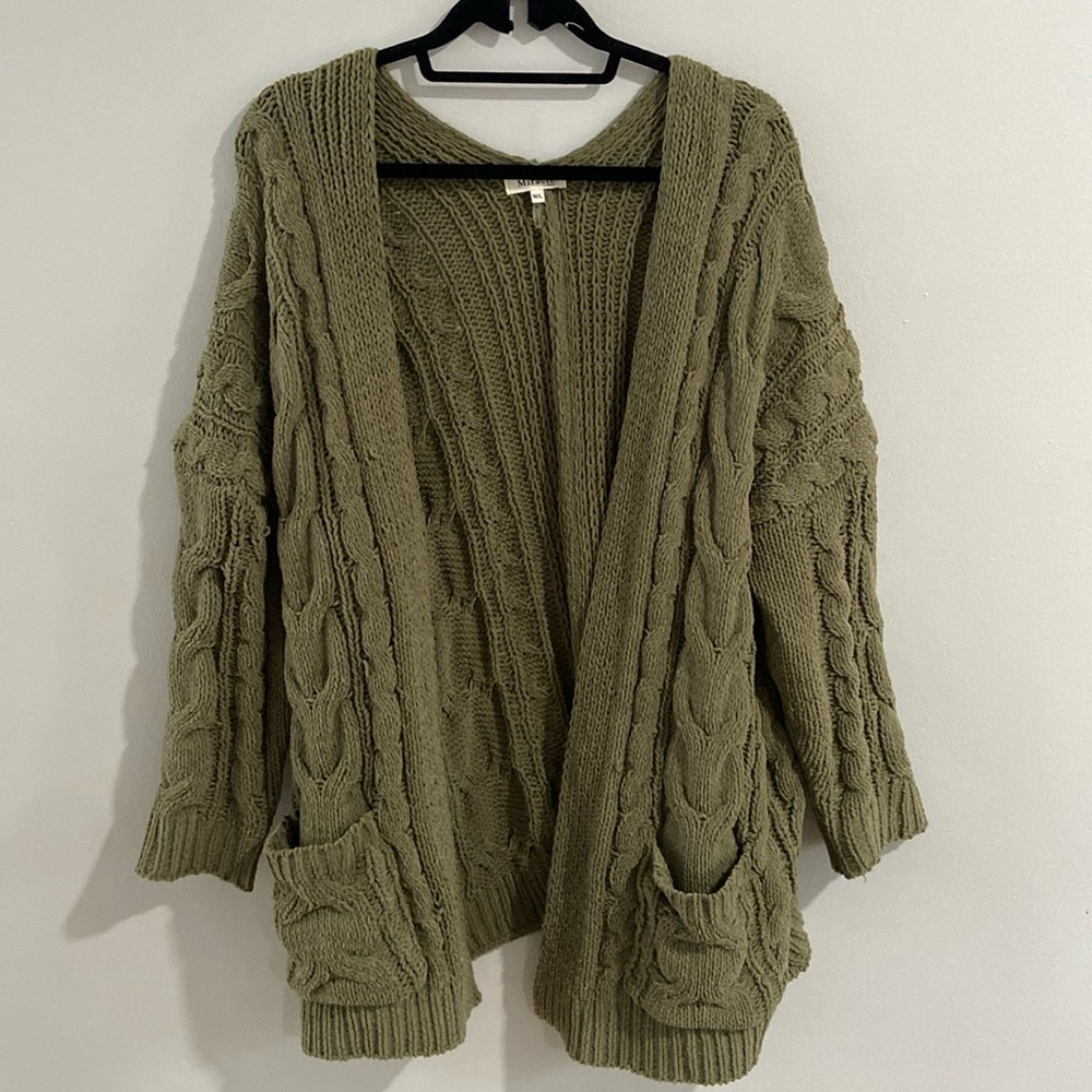 ECU Miracle Cable Knit Green Sweater